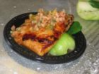 Misoyaki Butterfish with Sizzling Soy Vinaigrette served on Bokchoy