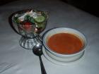 Salad and Tomato Red Pepper Soup