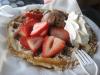 Waffle w/ Strawberries & Chocolate Ice Cream