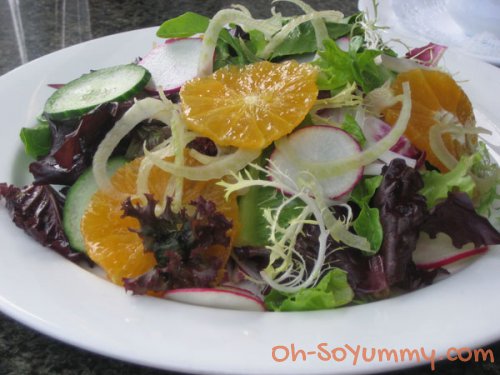 Atoll Restaurant Salad of Shaved Fennel, Radish, Cucumber and Orange
