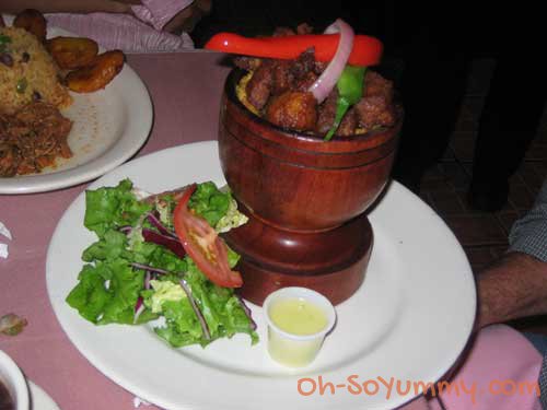 La Marginal #3 Mofongo Al Pilon (Mofongo served in a mortar)