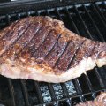 Ribeye with Sweet 'N' Spicy Cocoa Rub on the grill