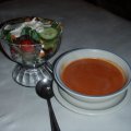 Salad and Tomato Red Pepper Soup
