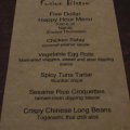 Fredrick's Happy Hour Menu