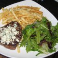 Certified Angus Top Sirloin with Bleu Cheese Crumble, French Fries & Salad