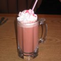 Some kind of raspberry coffee drink