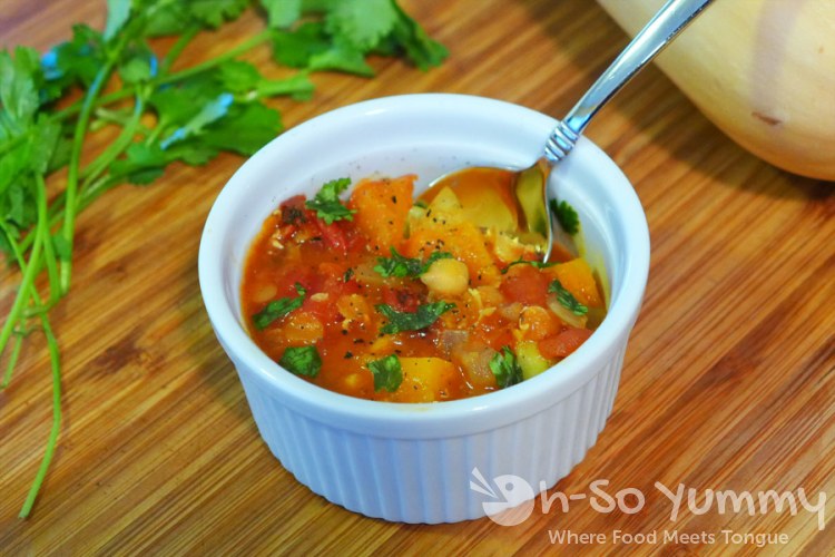 Moroccan Spiced Lentil Soup with Butternut Squash, Garbanzo and Fava Beans | Oh-So Yummy