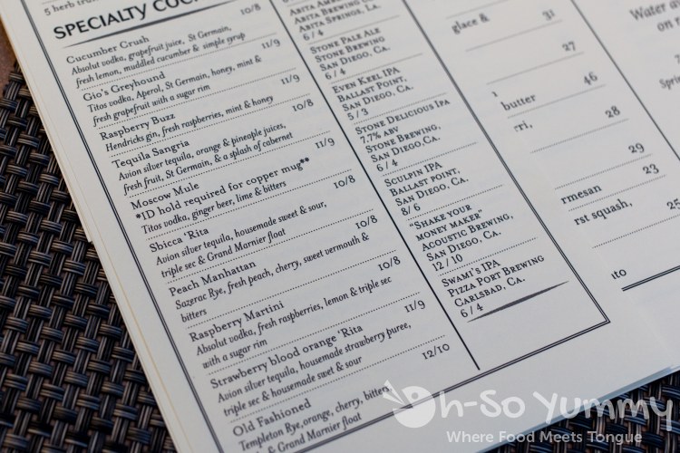 Sbicca San Diego Restaurant Week preview OhSo Yummy