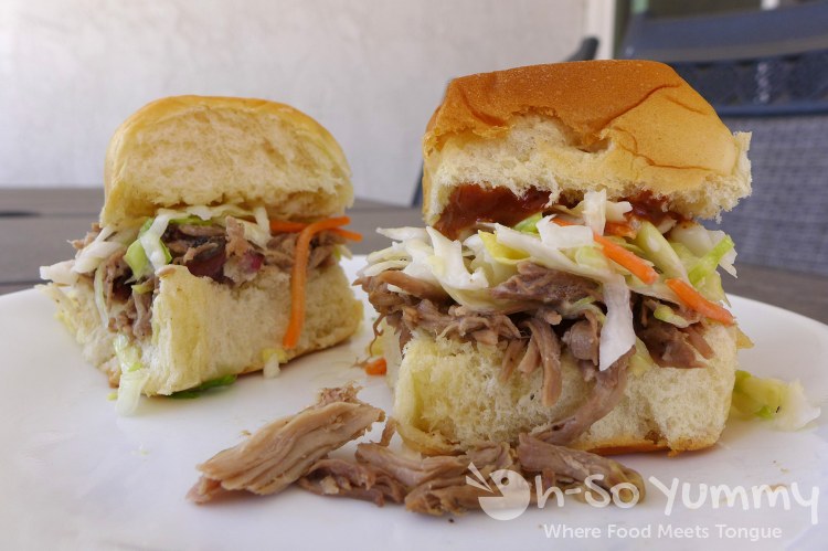 Smoked Pulled Pork Sliders with cole slaw