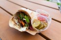 Root Cellar Company - Braised Pork Belly Banh Mi taco and 7-Hour Smoked Brisket taco